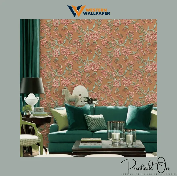 Ornate_Floral_Trail_Wallpaper_In_Apricot_And_Sage_For_A_Warm_Contemporary_Living_Space