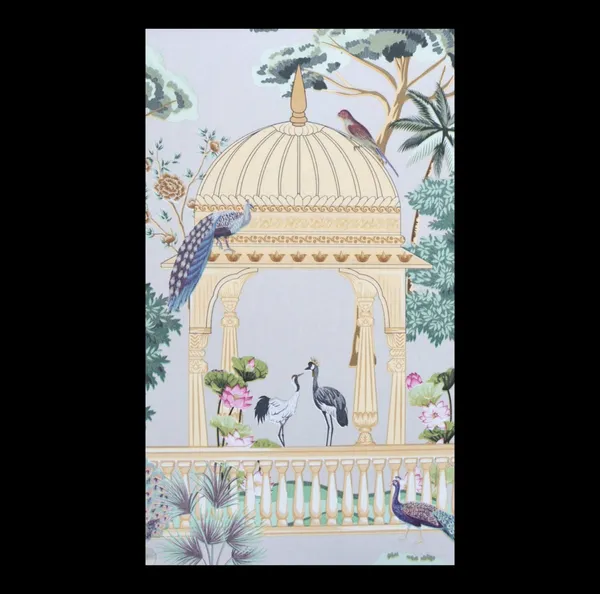 Ornate_Rajasthani_Mural_Wallpaper_In_Dusty_Blue_And_Moss_Green_For_A_Traditional_Heritage_Bedroom