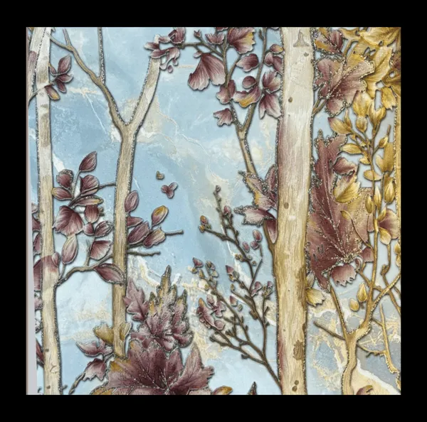 Blue-Grey_Forest_Theme_Wallpaper_For_A_Rustic,_Modern,_And_Nature-Inspired_Living_Room_Aesthetic_Wallpaper