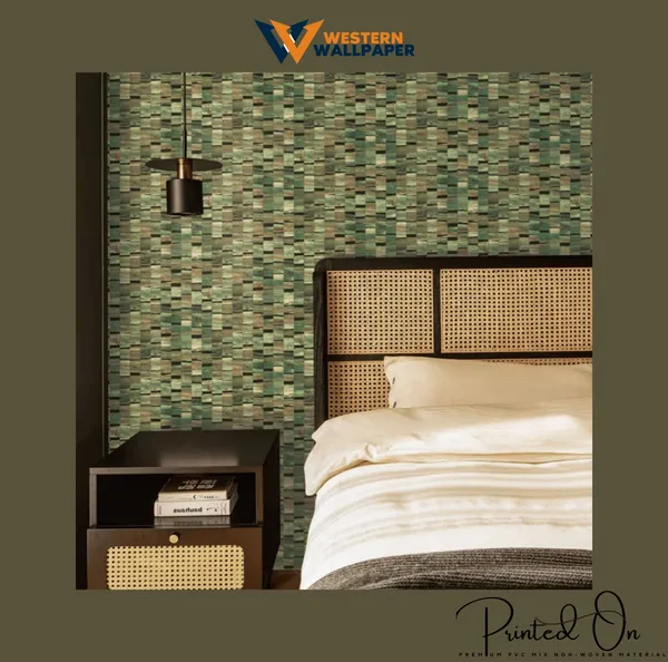 Textured_Geometric_Mosaic_Wallpaper_In_Emerald_And_Moss_Green