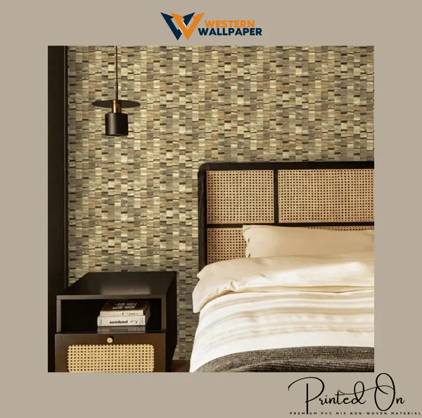 Textured_Geometric_Mosaic_Wallpaper_In_Toasted_Oak_And_Charcoal