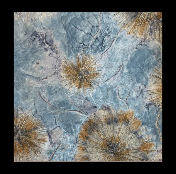 Abstract_Flower_Pattern_Wallpaper_In_Blue_And_Gold_For_A_Bold,_Artistic,_And_Modern_Living_Room_Statement_Wall_Wallpaper