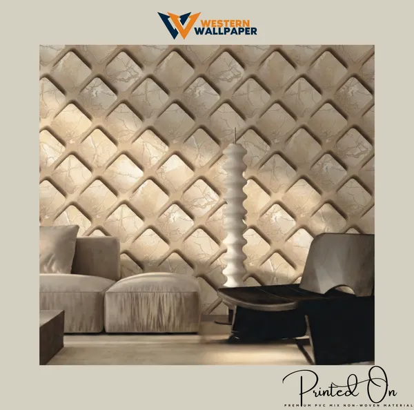 Geometric_Cushion_Marble_Wallpaper_In_light_Sandstone_Beige