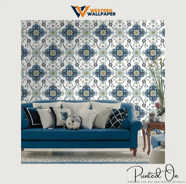 Ornate_Geometric_Medallion_Wallpaper_In_Navy_And_Gold_For_A_Refined_Contemporary_Living_Space