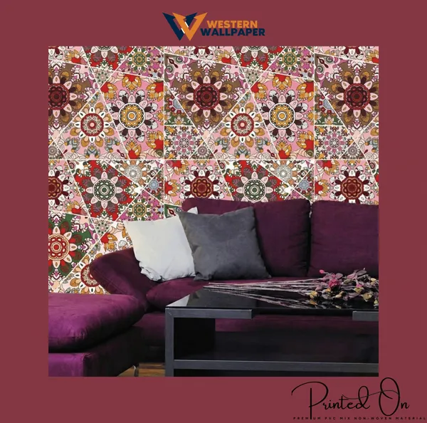 Ornate_Mandala_Tile_Wallpaper_In_Pink_And_Earthy_Tones_For_A_Bold_Bohemian_Living_Room