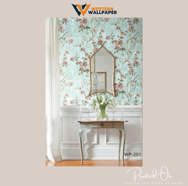 Romantic_Floral_Damask_Wallpaper_In_Aqua_And_Pink_For_A_Timeless_And_Elegant_Entryway_Wallpaper