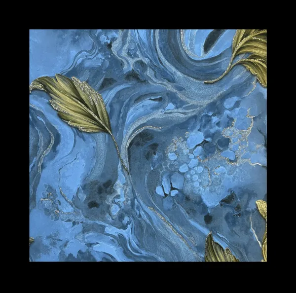 Botanical_Leaf_Pattern_Wallpaper_In_Blue_And_Green_For_A_Vibrant,_Contemporary,_And_Nature-Inspired_Statement_Wall_Wallpaper