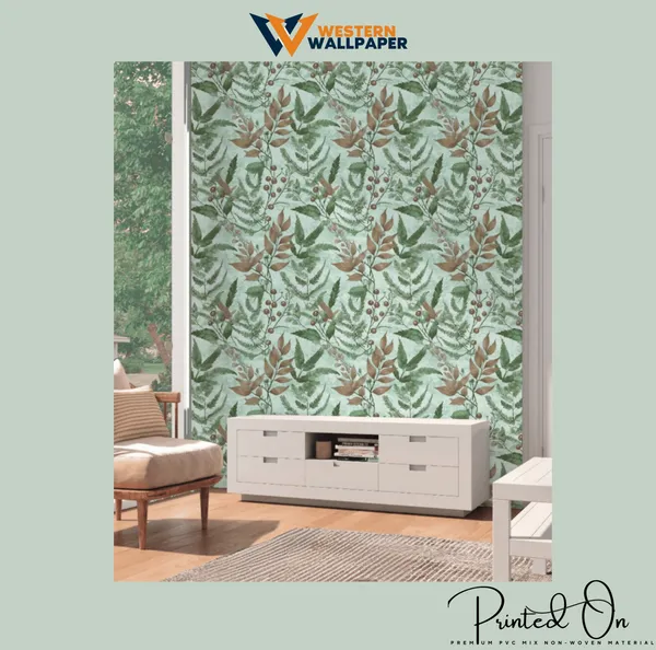 Textured_Botanical_Fern_Wallpaper_In_Moss_Green_And_Bronze