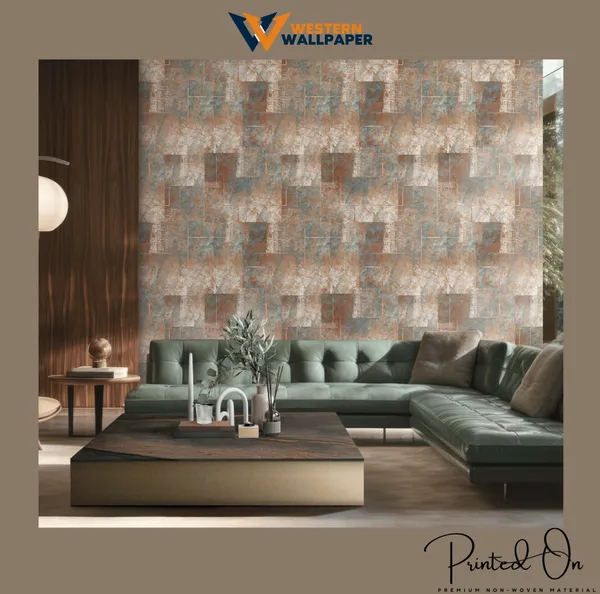 Rustic_Pattern_Wallpaper_In_Shades_Of_Rust_And_Teal_For_A_Bold,_Contemporary_Industrial_Look_Wallpaper