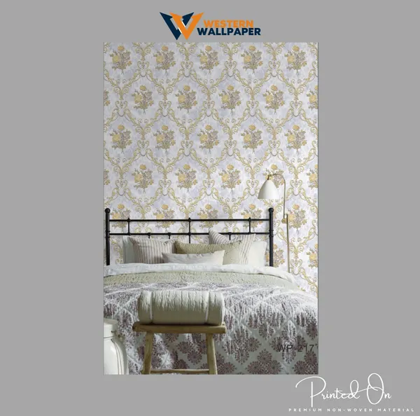 Opulent_Floral_Damask_Wallpaper_In_Gold_And_Soft_Yellow_For_An_Elegant_And_Grand_Master_Bedroom_Wallpaper.