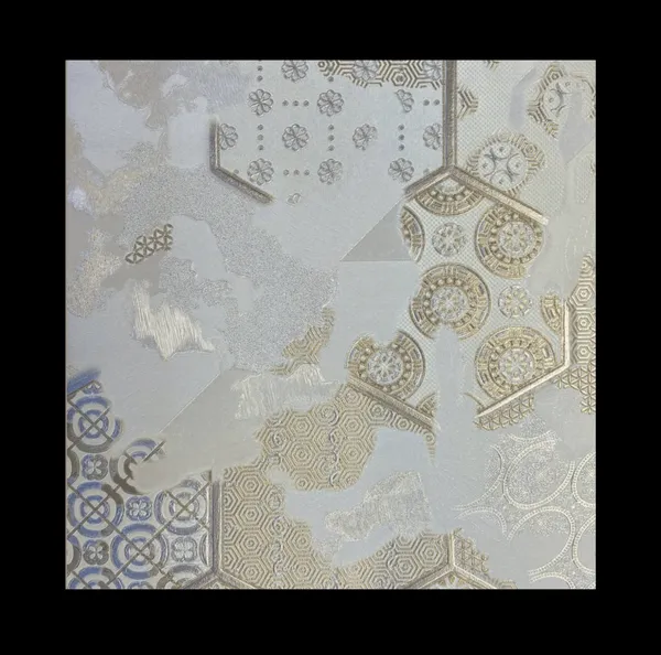 Abstract_Wallpaper_In_Grey,_Gold,_And_White_For_A_Bold_And_Artistic_Dining_Area_Statement_Wallpaper
