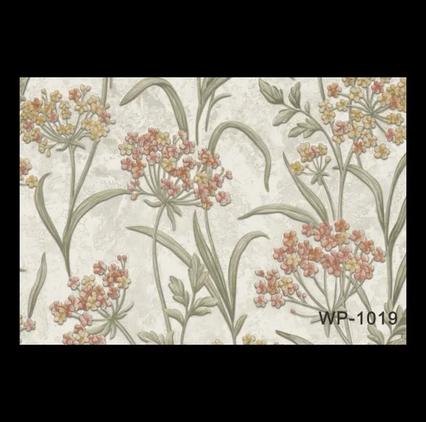 Whimsical_Umbellifer_Botanical_Wallpaper_In_Coral_And_Soft_Yellow_On_A_Neutral_Ground_For_A_Calm_And_Vintage_Bedroom_Wallpaper.