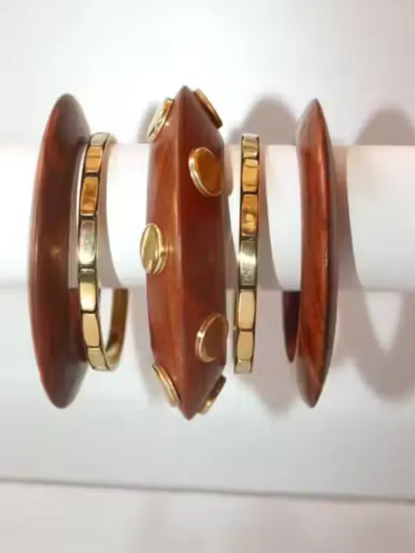 Wooden_Gold_Plated_Bangle_Bracelet_Set_Of_5