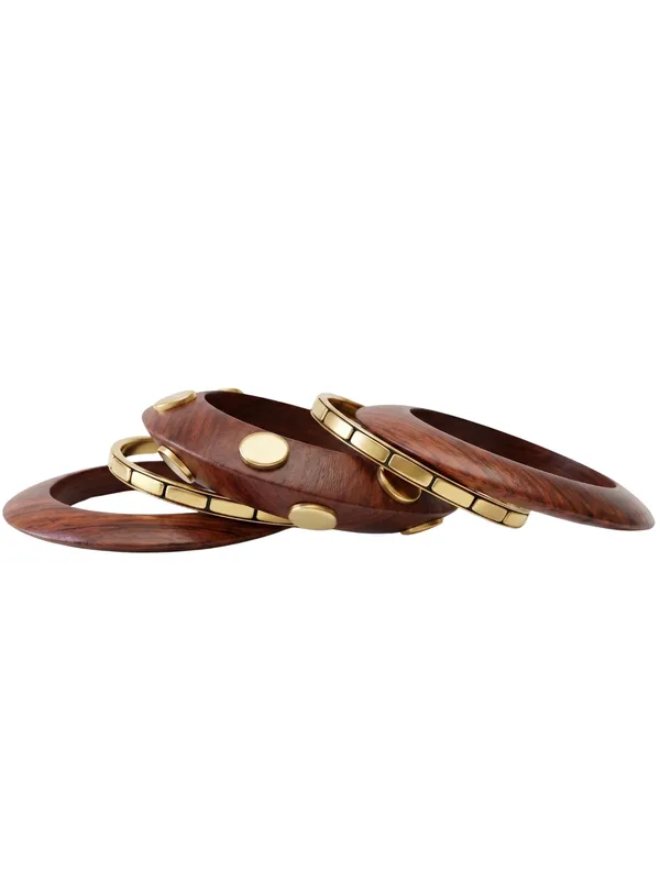 Wooden_Gold_Plated_Bangle_Bracelet_Set_Of_5