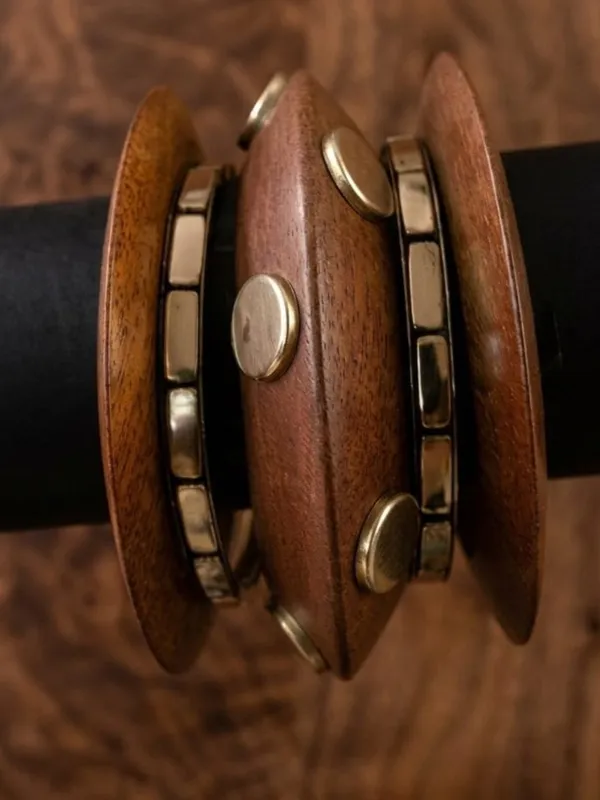 Wooden_Gold_Plated_Bangle_Bracelet_Set_Of_5