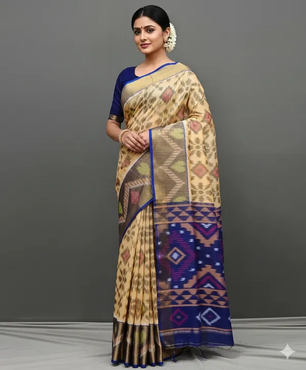 Multicolor_Pochampalli_Designer_Printed_And_Dolla_Silk_Fabric_Saree
