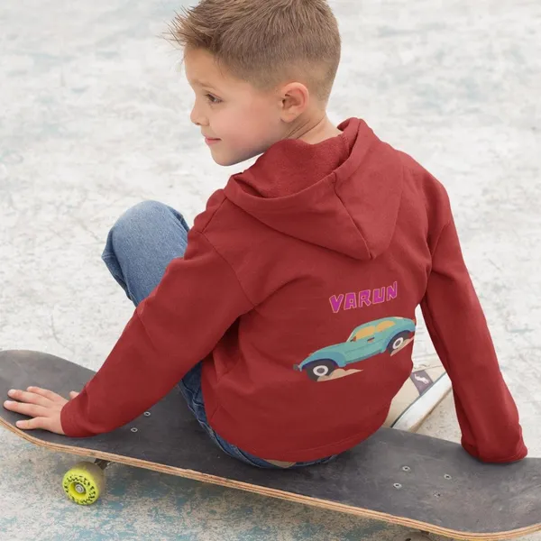 Customized_Hooded_Sweatshirt-_Back_Printed-Premium_Hoodie-Car_-_Red