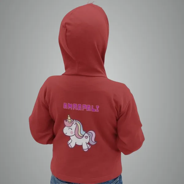 Customized_Hooded_Sweatshirt-Back_Printed-Premium_Hoodie-Unicorn_-_Red