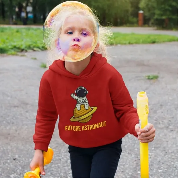 Premium_Kids_Hooded_Sweatshirt_Unisex_Hoodie_-_Future_Astronaut_-_Red