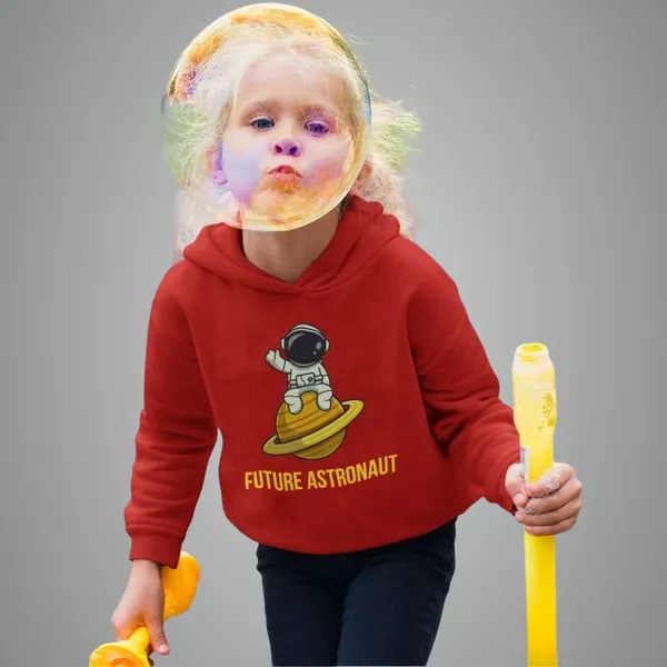 Premium_Kids_Hooded_Sweatshirt_Unisex_Hoodie_-_Future_Astronaut_-_Red