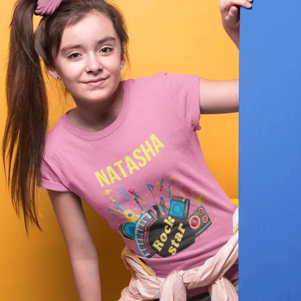 Girls_Customized_Name_RockStar_T-shirt_-0_to_13_years-_Pink