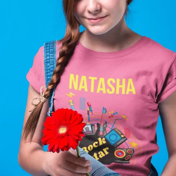 Girls_Customized_Name_RockStar_T-shirt_-0_to_13_years-_Pink