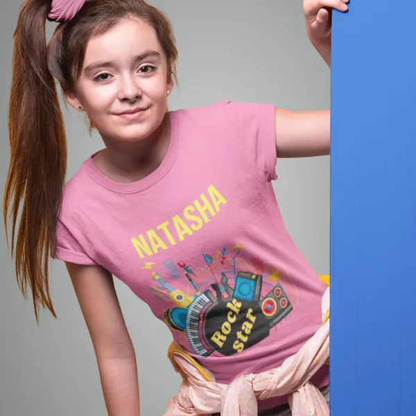 Girls_Customized_Name_RockStar_T-shirt_-0_to_13_years-_Pink