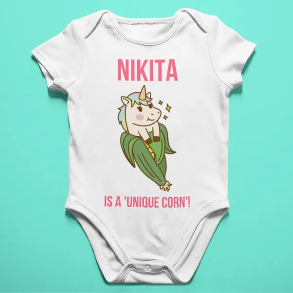 Kids_Custom_Name_Romper_Onesie-Unicorn-upto_1_year_old_baby