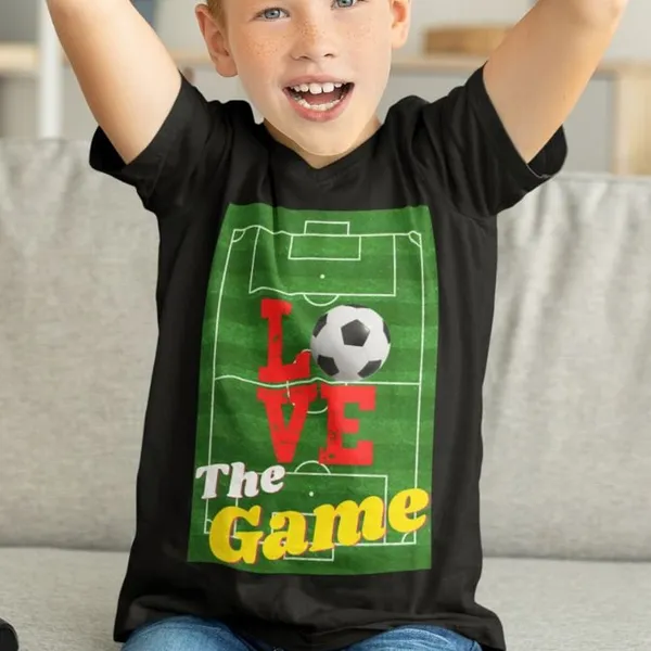 FootBall_Kids_T-shirt-Love_the_game-5_to_13_years-Black_tshirt_for_boys