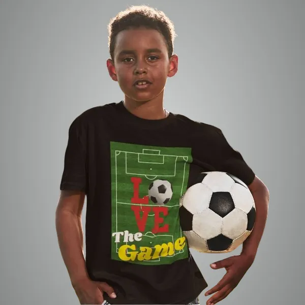 FootBall_Kids_T-shirt-Love_the_game-5_to_13_years-Black_tshirt_for_boys