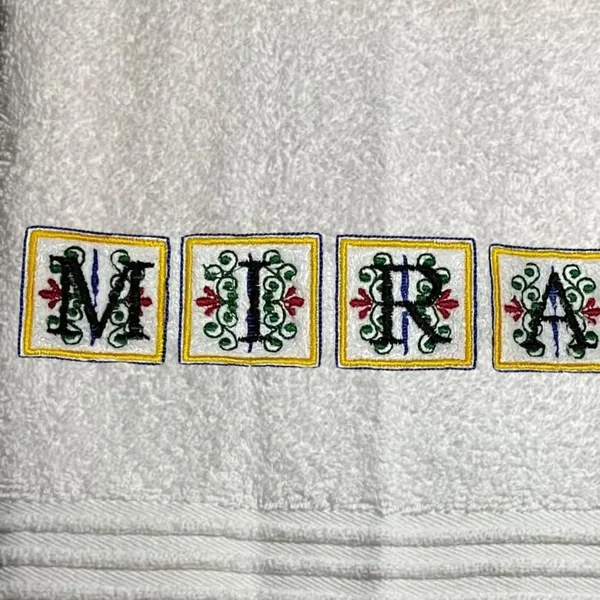 Towel_Art_Embroidery_custom_name_design_Miraya