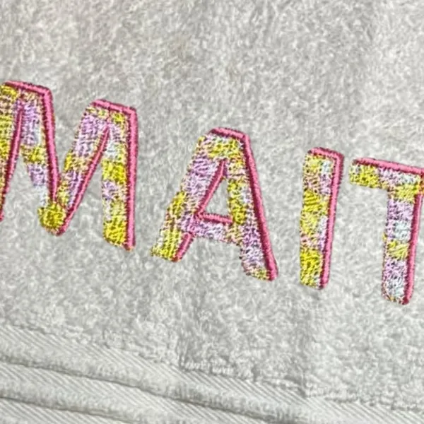 Towel_Unique_lettering_retro_Embroidery_custom_name_design_Maithili