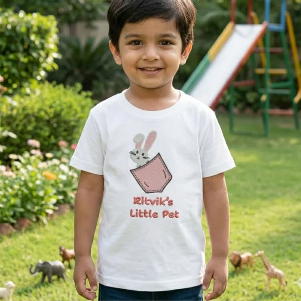 Kids_Embroidered_Tshirt-custom_name_with_Embroidery_-Rabbit_pet-White