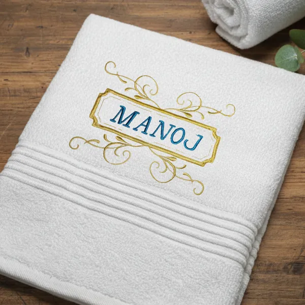Towel_Art_Embroidery_Red_Font_custom_name