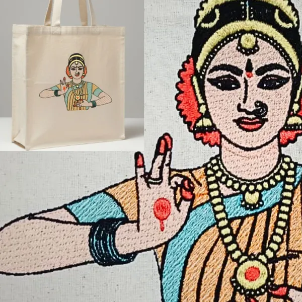 Tote_Bag_-_zippered_with_Embroidery_-Dancer_Bharatnatyam-Natural_Beige