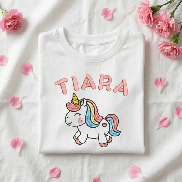 Kids_Embroidered_Tshirt-custom_name_with_Embroidery_-Unicorn-White
