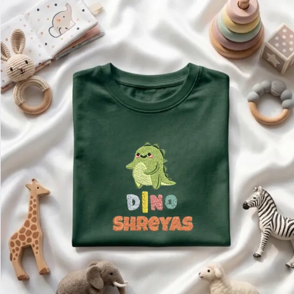 Dino_Embroidery_custom_name_tshirt