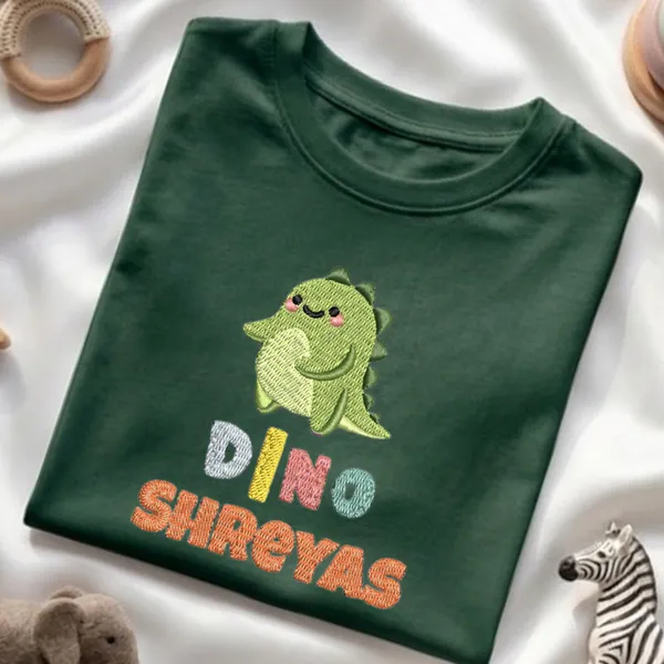 Dino_Embroidery_custom_name_tshirt