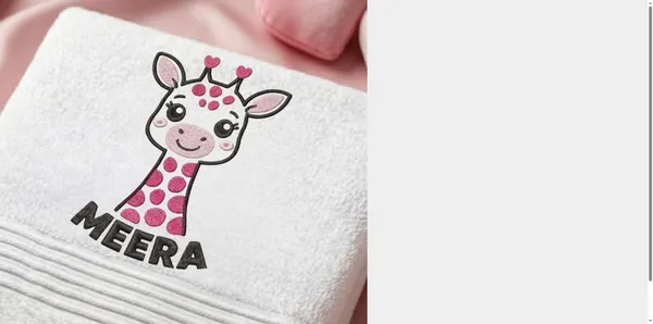 Personalised_Towel_with_Embroidery_-Giraffe