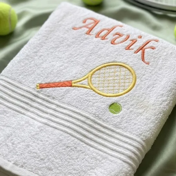 Personalised_Towel_with_Embroidery_-Tennis-White