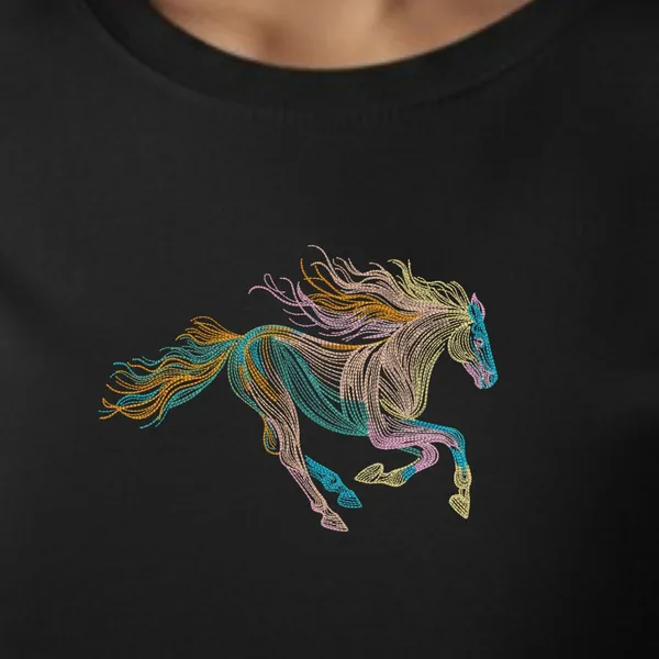 Regular_Womens_Tshirt_with_Embroidery_-Neo_horse_logo-Black