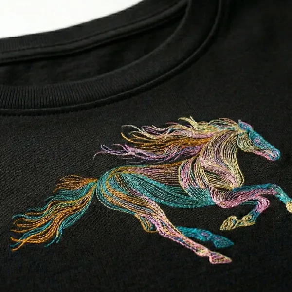 Regular_Womens_Tshirt_with_Embroidery_-Neo_horse_logo-Black
