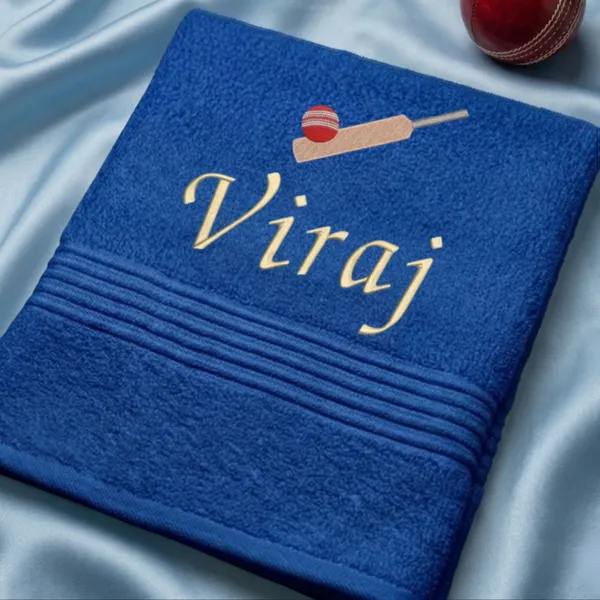 Personalised_Towel_with_Embroidery_-Cricket-Viraj-Dark_Blue
