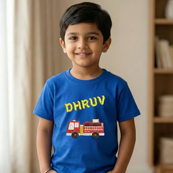 Kids_Embroidered_Tshirt-custom_name_with_Embroidery_-FireTruck-Royal_Blue