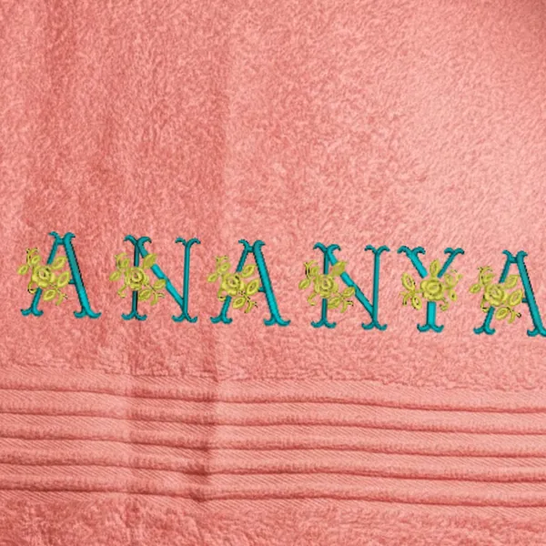 Personalised_Towel_with_Embroidery_-Ananya-Coral_Pink