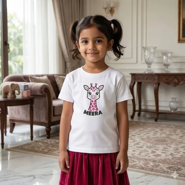 Kids_Embroidered_Tshirt-custom_name_with_Embroidery_-Giraffe_Face-White