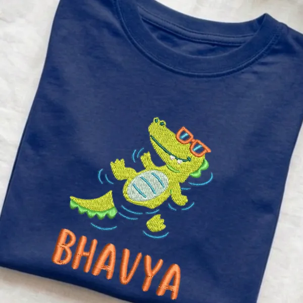 Crocodile_Embroidery_with_custom_Name_T-shirt_for_kids
