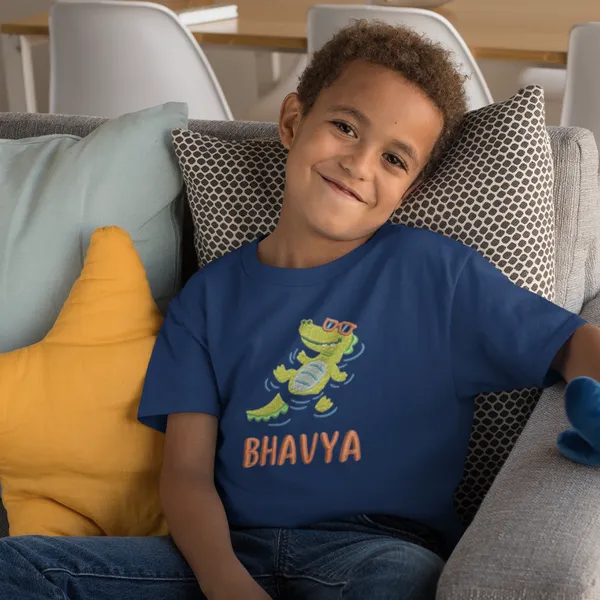 Crocodile_Embroidery_with_custom_Name_T-shirt_for_kids