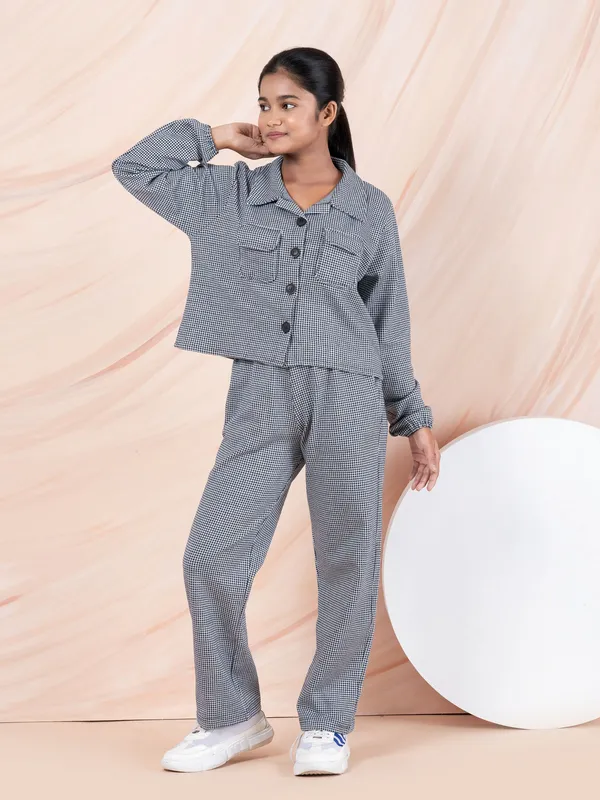 Black_Houndstooth_Ponte_Shirt_And_Pant_Coord_Sets,Black