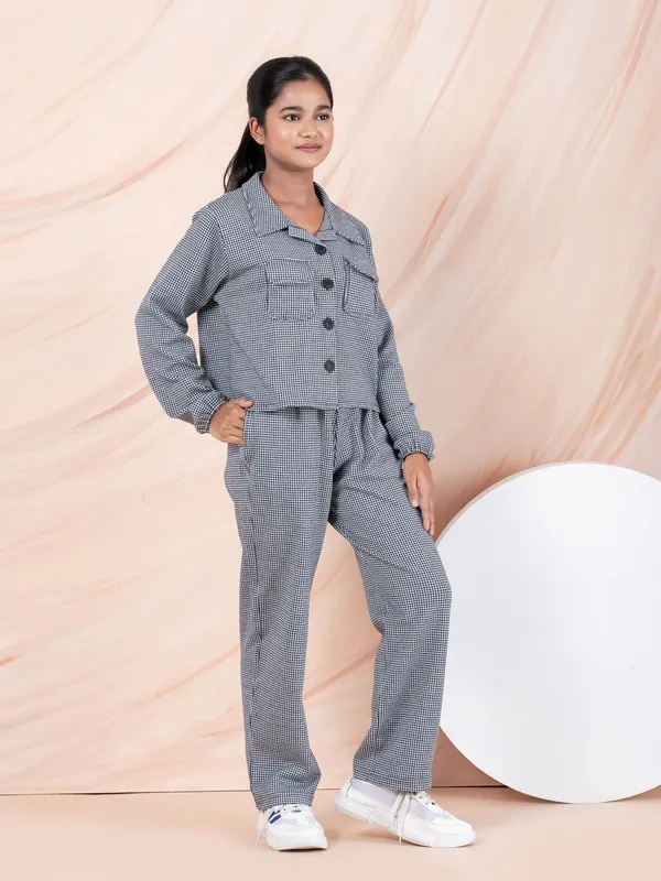 Black_Houndstooth_Ponte_Shirt_And_Pant_Coord_Sets,Black